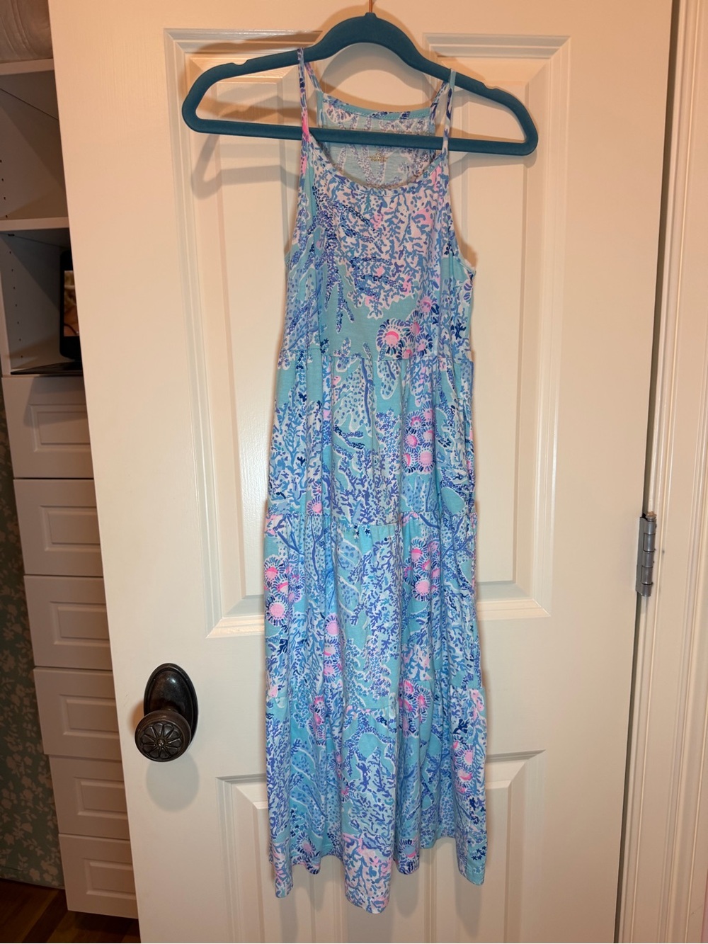 Kids' Harleigh Maxi Dress In Blue Ibiza Now You Sea Me